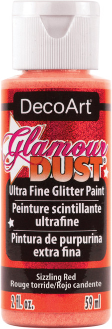 6 Pack - DecoArt Glamour Dust Glitter Paint 2oz-Sizzling Red - DGD-03 - 766218049735