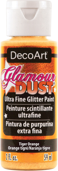 6 Pack - DecoArt Glamour Dust Glitter Paint 2oz-Tiger Orange - DGD-04 - 766218049742