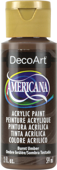 DecoArt Americana Acrylic Paint 2oz-Burnt Umber - Opaque - DA-064 - 016455164303