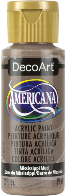 DecoArt Americana Acrylic Paint 2oz-Mississippi Mud - Opaque - DA-094 - 016455194300