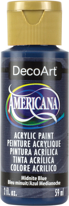 DecoArt Americana Acrylic Paint 2oz-Midnight Blue - Semi-Opaque - DA-085 - 016455185308