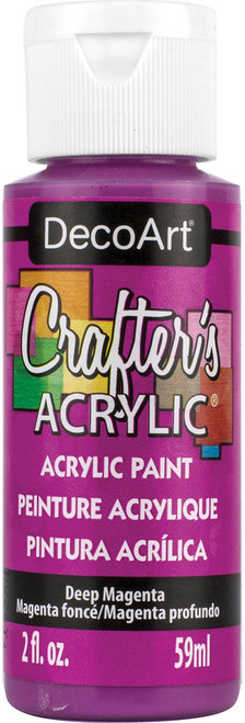 DecoArt Crafter's Acrylic All-Purpose Paint 2oz-Deep Magenta - DCA-135 - 766218065018