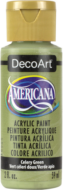 DecoArt Americana Acrylic Paint 2oz-Celery Green - Opaque - DA-208 - 766218003157