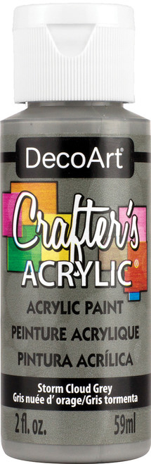 DecoArt Crafter's Acrylic All-Purpose Paint 2oz-Storm Cloud Grey - DCA-94 - 766218005977
