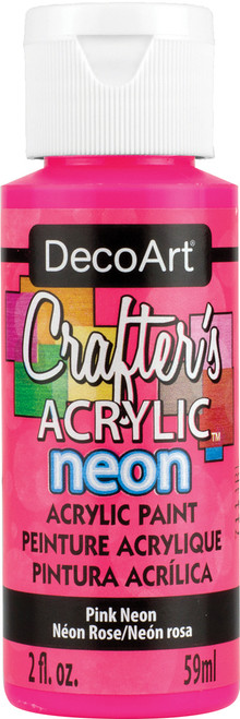 DecoArt Crafter's Acrylic All-Purpose Specialty Paint 2oz-Pink Neon - DCAS-128 - 766218047045