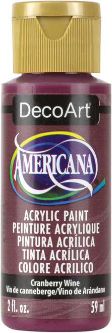 DecoArt Americana Acrylic Paint 2oz-Cranberry Wine - Semi-Opaque - DA-112 - 016455212301