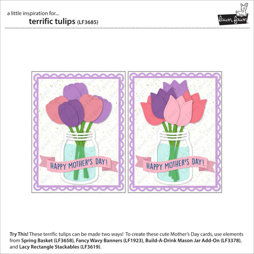 Lawn Cuts Custom Craft Die-Terrific Tulips - 5A002W69-1GWVT