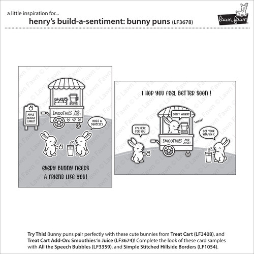 Lawn Fawn Clear Stamps 3"X2"-Henry's Build-A-Sentiment: Bunny Puns - 5A002W5F-1GWWV