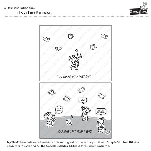 2 Pack - Lawn Fawn Clear Stamps 3"X2"-It's a Bird! - 5A002W5G-1GWVR