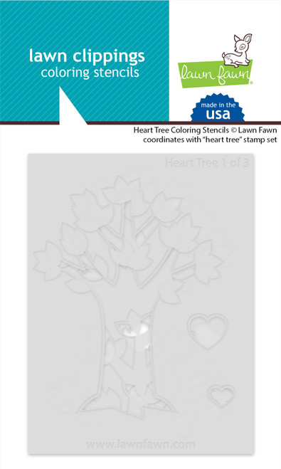 2 Pack - Lawn Clippings Coloring Stencils-Heart Tree - 5A002W67-1GWX0 - 783385672832