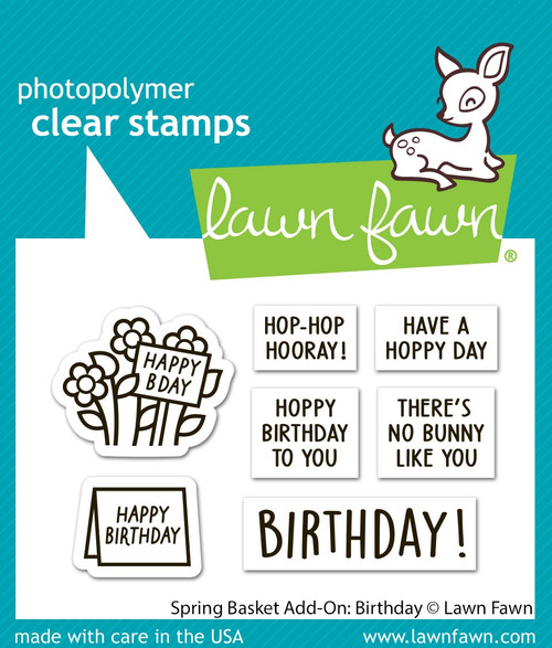 Lawn Fawn Clear Stamps 3"X2"-Spring Basket Birthday Sentiment Add-On - 5A002W6L-1GWVW - 783385672863