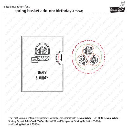 Lawn Fawn Clear Stamps 3"X2"-Spring Basket Birthday Sentiment Add-On - 5A002W6L-1GWVW