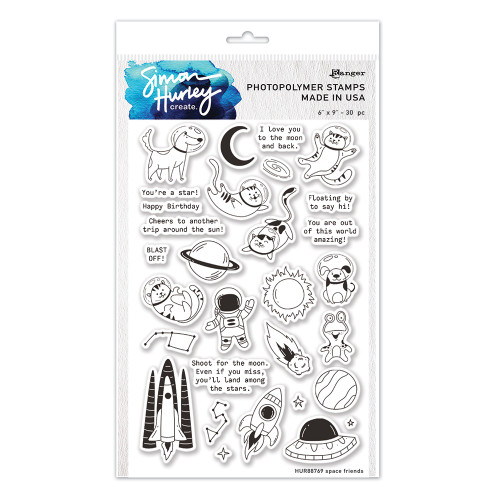 Simon Hurley create. Clear Stamps 6"X9"-Space Friends - 5A002W7C-1GWZC - 789541088769