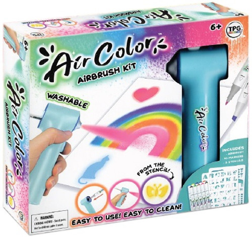 Aircolor Airbrush Kit With Markers 14 Pieces-Blue - 5A002WM6-1GXF5 - 634901004906