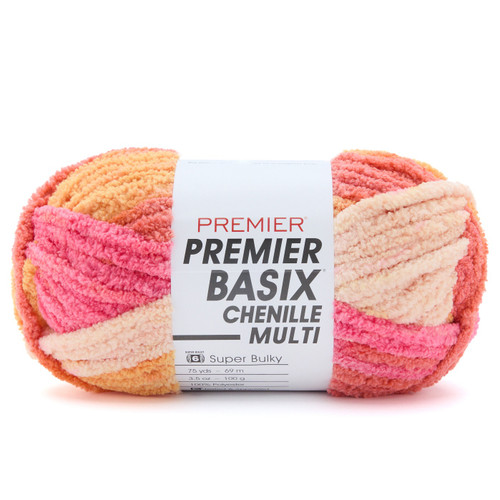 3 Pack - Premier Basix Chenille Multi Yarn-Pink Lemonade - 5A002WMJ-1GXFJ - 840166856574