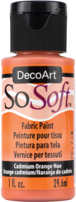 6 Pack - DecoArt SoSoft Fabric Acrylic Paint 1oz-Cadmium Orange - DSS-4 - 016455639009