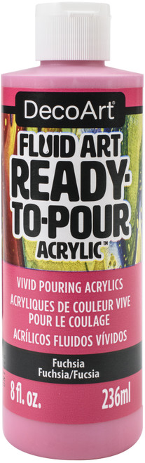 DecoArt FluidArt Ready-To-Pour Acrylic Paint 8oz-Fuchsia DFA-22 - 766218124951