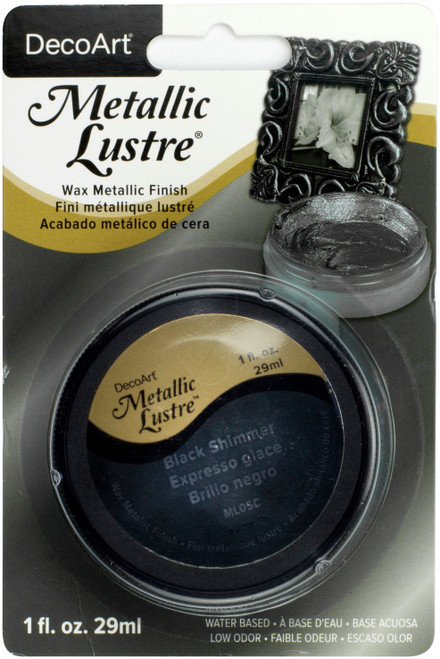 3 Pack - DecoArt Metallic Lustre Wax Finish 1oz-Black Shimmer - ML-81-05 - 766218062376 3 Pack - DecoArt Metallic Lustre Wax Finish 1oz-Black Shimmer - ML-81-05 - 766218062376