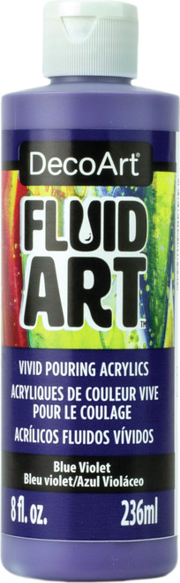 3 Pack - DecoArt FluidArt Ready-To-Pour Acrylic Paint 8oz-Blue Violet - DFA-17 - 766218117953
