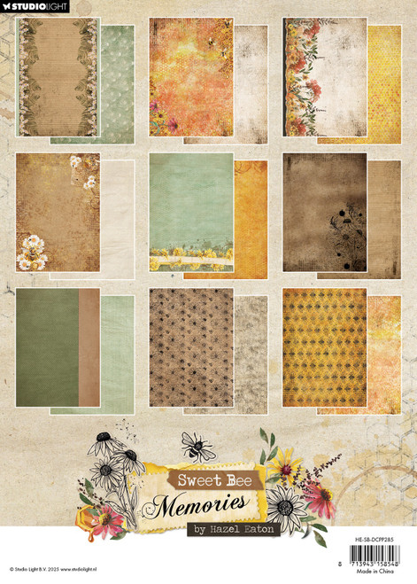Hazel Eaton Sweet Bee Memories Paper Pad 8.26"X11.69"-Nr. 286, Background - 5A002W27-1GWR6