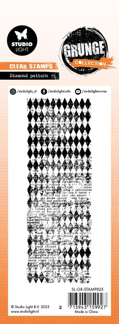 Grunge Collection Clear Stamp 1/Pkg -Nr. 825, Diamond Pattern - 5A002W28-1GWRR