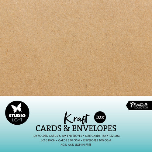 Studio Light Consumables 6"X6" Cards & Envelopes 20/Pkg-Nr. 12 Kraft - 5A002W3N-1GWRJ - 8713943158289