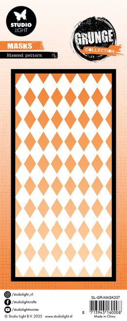 Grunge Collection 5.82"X8.25" Stencil-Nr. 337, Diamond Pattern - 5A002W34-1GWRT
