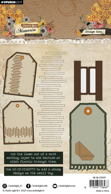 Hazel Eaton Sweet Bee Memories Collection Cutting Dies-Nr. 959 Grunge Bits - 5A002W2C-1GWSQ
