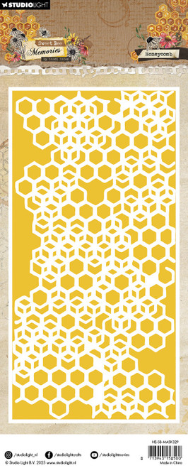 Hazel Eaton Sweet Bee Memories Stencil 4.13"X8.26" 1/Pkg-Nr. 329, Mask Honeycomb - 5A002W3T-1GWSG