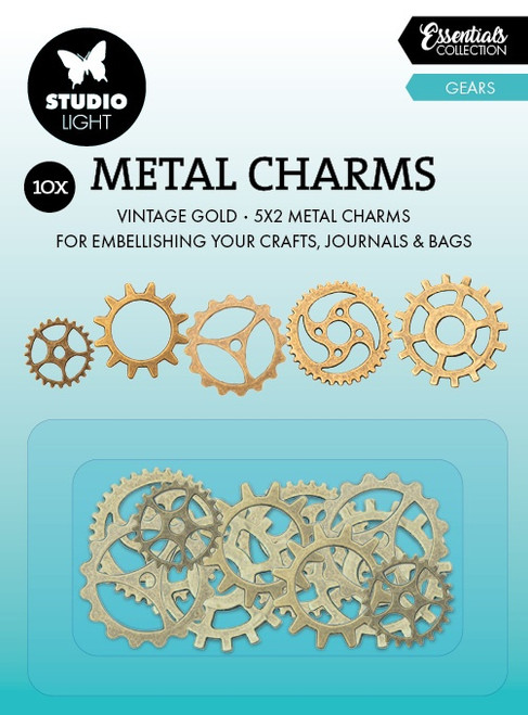 Studio Light Consumables Metal Charms 10/Pkg-Nr. 03 Gears - 5A002W2Z-1GWSH - 8713943159545