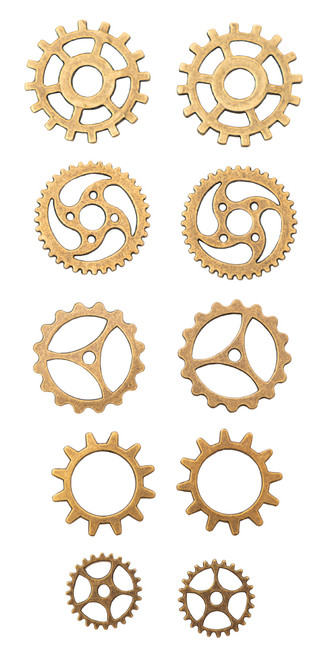 Studio Light Consumables Metal Charms 10/Pkg-Nr. 03 Gears - 5A002W2Z-1GWSH