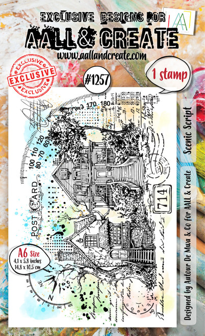 AALL And Create A6 Photopolymer Clear Stamp Set-Scenic Script - 5A002V1S-1GWPD - 5060979168830