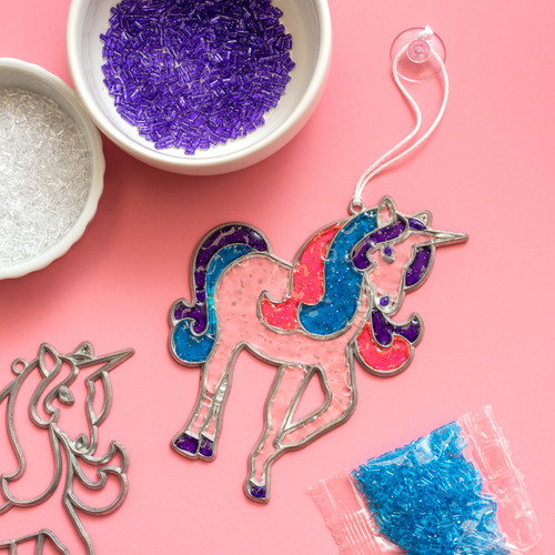Colorbok Makit & Bakit Suncatcher Kit-Glitter Unicorn - TB-47648