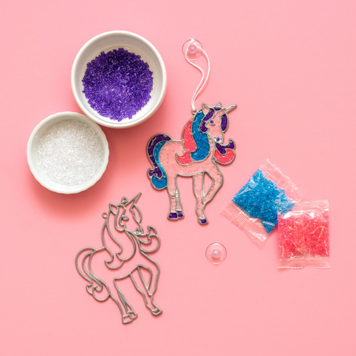 Colorbok Makit & Bakit Suncatcher Kit-Glitter Unicorn - TB-47648