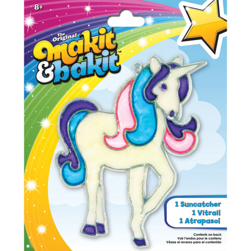 6 Pack - Colorbok Makit & Bakit Suncatcher Kit-Glitter Unicorn - TB-47648 - 765468476483