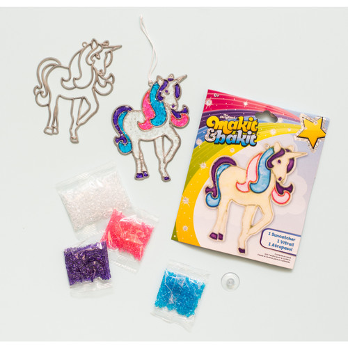 6 Pack - Colorbok Makit & Bakit Suncatcher Kit-Glitter Unicorn - TB-47648