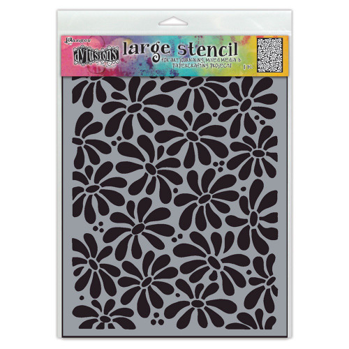 Dyan Reaveley's Dylusions Stencils 9"X12"-Field of Daisies - DYSL-1GWZR - 789541087571