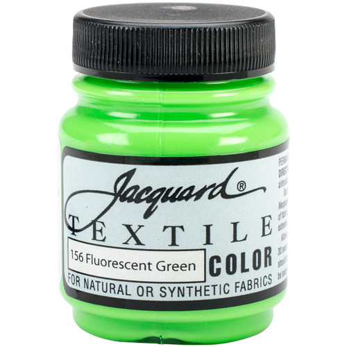 Jacquard Textile Color Fabric Paint 2.25oz-Fluorescent Green - TEXTILE-1156 - 743772115601