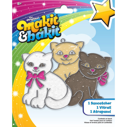 6 Pack - Colorbok Makit & Bakit Glittering Suncatcher Kit-3 Kittens - QM&BG-48946 - 765468489469