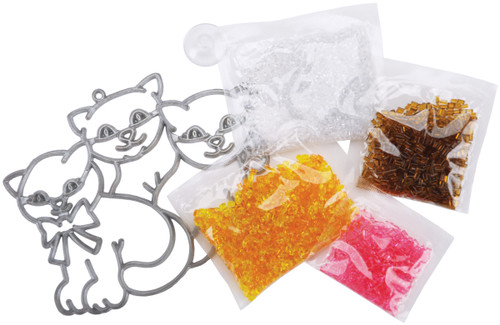 6 Pack - Colorbok Makit & Bakit Glittering Suncatcher Kit-3 Kittens - QM&BG-48946