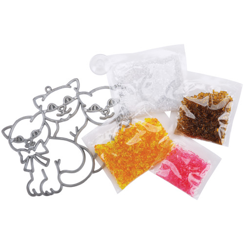 6 Pack - Colorbok Makit & Bakit Glittering Suncatcher Kit-3 Kittens - QM&BG-48946