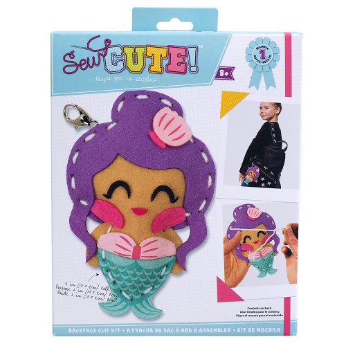 Colorbok Sew Cute! Felt Backpack Clip Kit-Mermaid - SCMINI-74300 - 765468743004