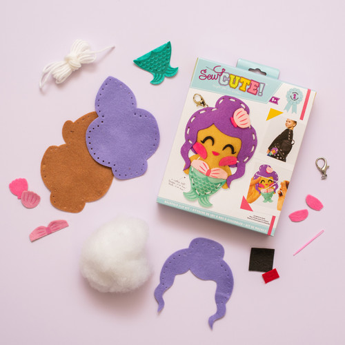 Colorbok Sew Cute! Felt Backpack Clip Kit-Mermaid - SCMINI-74300 Colorbok Sew Cute! Felt Backpack Clip Kit-Mermaid - SCMINI-74300