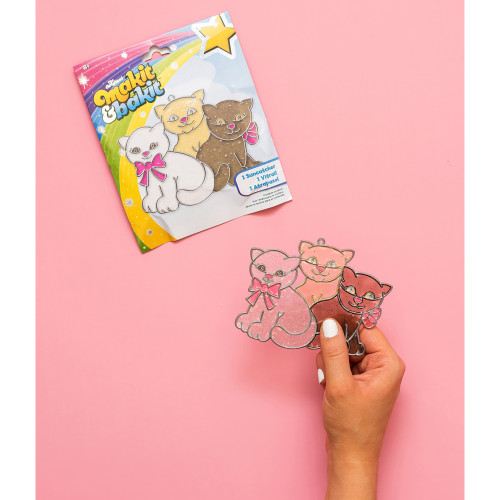 Colorbok Makit & Bakit Glittering Suncatcher Kit-3 Kittens - QM&BG-48946
