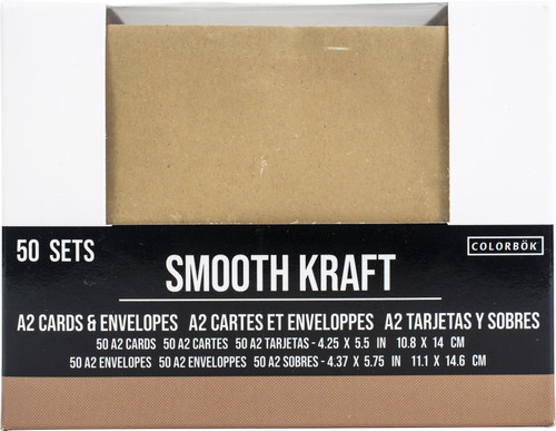 Colorbok A2 Cards W/Envelopes (4.375"X5.75") 50/Pkg-Kraft - 74266 - 765468742663