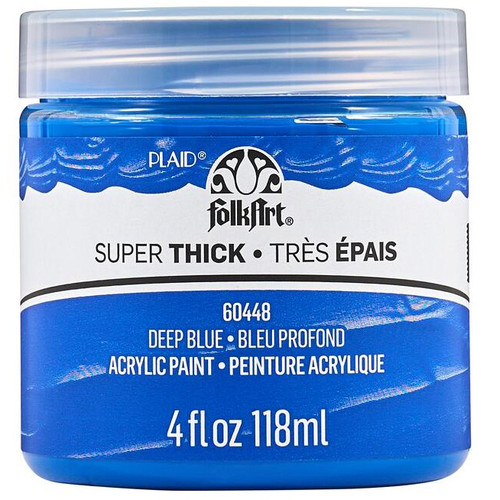3 Pack - FolkArt Super Thick Acrylic Paint 4oz-Deep Blue - 5A002XBZ-1GYBM - 028995604485 3 Pack - FolkArt Super Thick Acrylic Paint 4oz-Deep Blue - 5A002XBZ-1GYBM - 028995604485