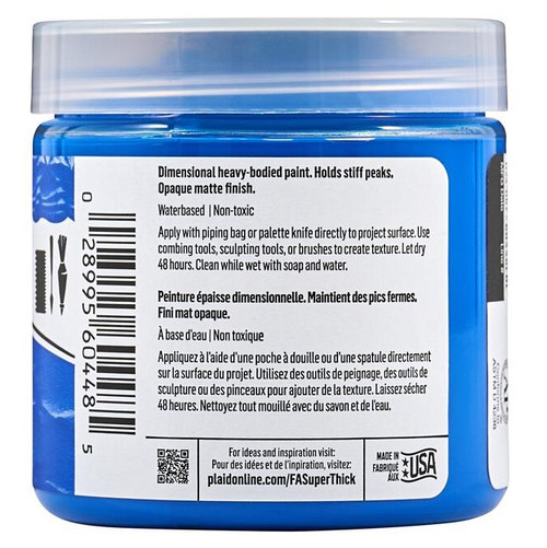 3 Pack - FolkArt Super Thick Acrylic Paint 4oz-Deep Blue - 5A002XBZ-1GYBM 3 Pack - FolkArt Super Thick Acrylic Paint 4oz-Deep Blue - 5A002XBZ-1GYBM
