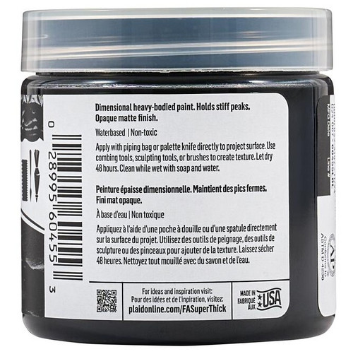 3 Pack - FolkArt Super Thick Acrylic Paint 4oz-Black - 5A002XBZ-1GYBV 3 Pack - FolkArt Super Thick Acrylic Paint 4oz-Black - 5A002XBZ-1GYBV