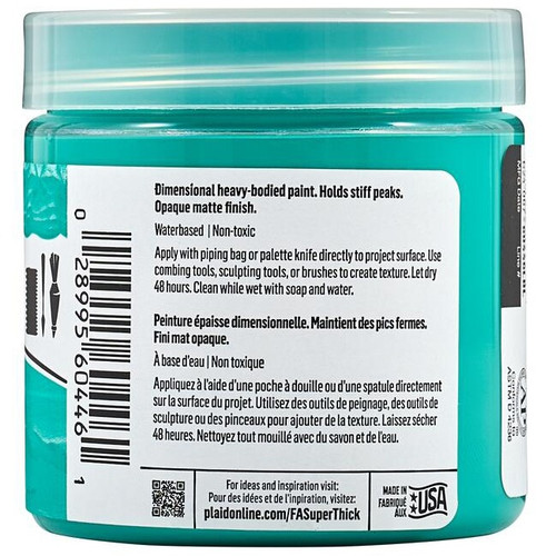 3 Pack - FolkArt Super Thick Acrylic Paint 4oz-Turquoise - 5A002XBZ-1GYBX 3 Pack - FolkArt Super Thick Acrylic Paint 4oz-Turquoise - 5A002XBZ-1GYBX