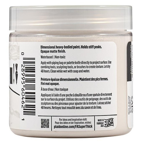 3 Pack FolkArt Super Thick Acrylic Paint 4oz-Pearl white 5A002XBZ-1GYC2